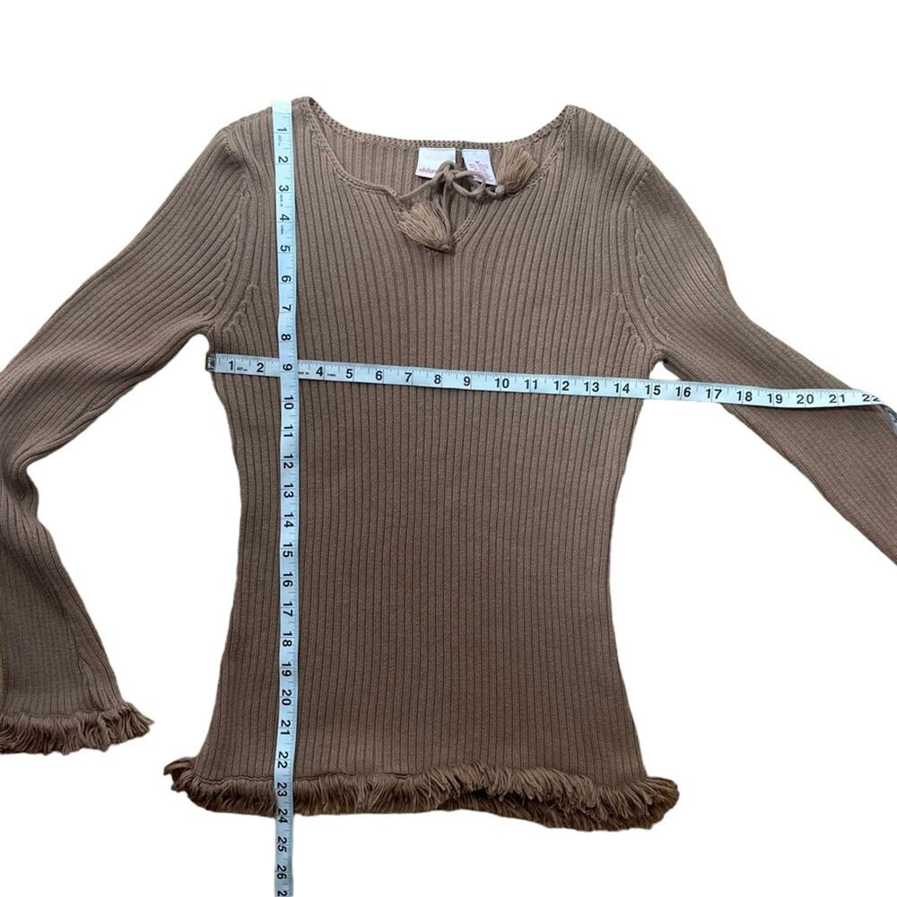 Xhilaration Y2K Long Sleeve Fringe Top Size Medium - Picture 3 of 8